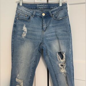 RESFEBER Stylish Blue Denim Jeans. Size 6. Rise 9” inseam 26” waist 29”